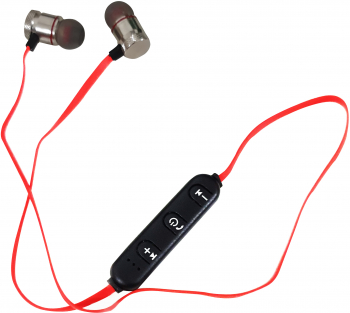 Casti audio Bluetooth Magnetice Microfon incorporat Light Weight Rosu/Argintiu 