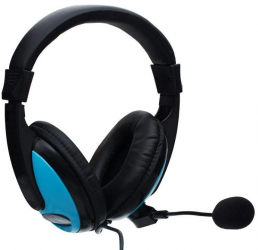 Casti cu fir elSales ELS-760 cu microfon reglabile Dynamic Sound Pure Bass negru/albastru 