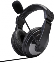 Casti cu fir elSales ELS-850 cu microfon reglabile Dynamic Sound Pure Bass negru/argintiu 