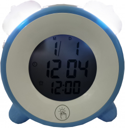 Ceas de birou elSales ELS-3626 Classic Style afisaj ora format 12/24 control touch iluminare LED multicolor albastru 