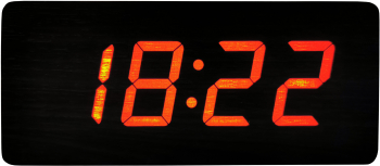 Ceas de birou elSales Wood Design LED rosu afisare temperatura data alarma culoare lemn negru 