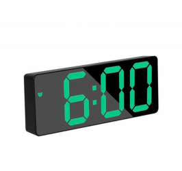 Ceas de masa cu LED verde afisaj temperatura ora 12/24 h carcasa neagra