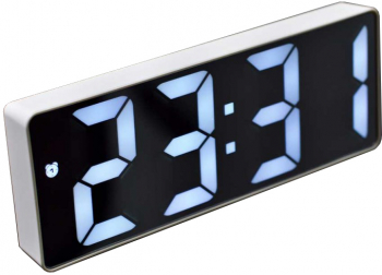 Ceas de masa elSales ELS-0712 cu LED alb afisaj temperatura ora 12/24 h carcasa alba 