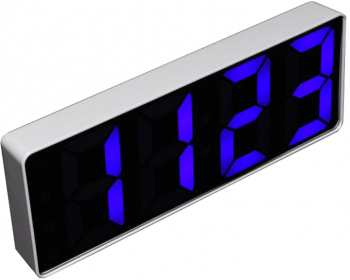 Ceas de masa elSales ELS-0712 cu LED albastru afisaj temperatura ora 12/24 h carcasa alba 