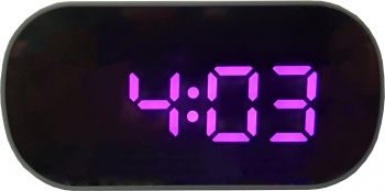 Ceas digital de masa cu led mov termometru functie 12/24 h oglinda elSales oval 