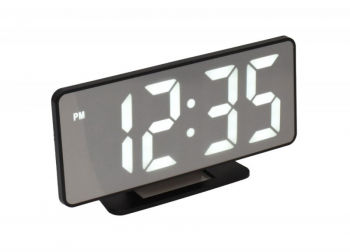 Ceas electronic cu afisaj digital cu LED alb elSales ELS-888 forma mini TV cu alarma negru 