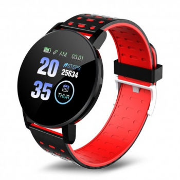 Ceas Smartwatch Techstar® 119 Rosu 1.3 inch IPS Monitorizare Cardiaca Tensiune. Oxigenare Sedentary Blue 
