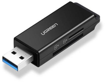 Cititor de Carduri Ugreen Intrare USB 3.0 Slot TF/SD Viteza Transfer 95MB/s Negru 