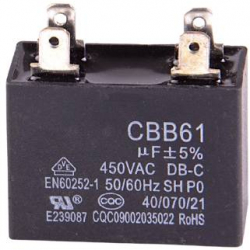 Condensator Pornire Motor elSales CBB61-4C-205 Putere 2 5 uf Tensiune 450 V 4 Pini Forma Dreptunghi Negru 