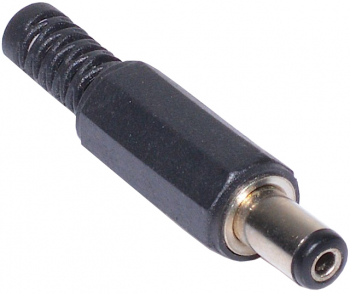 Conector alimentare tata 2.1 x 5.5 mm elSales ELS-CAT pentru montat pe fir negru 