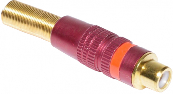 Conector RCA mama elSales ELS-CRC pentru montat pe fir cu arc rosu