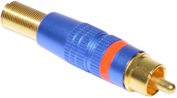 Conector RCA tata elSales ELS-CRC pentru montat pe fir cu arc albastru 