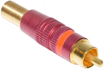 Conector RCA tata elSales ELS-CRC pentru montat pe fir cu arc rosu