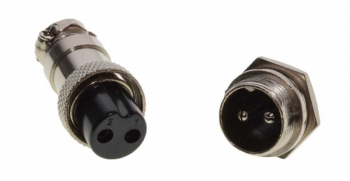 Conector tip aviator cu 2 pini mama-tata elSales ELS-CA2P metalic 