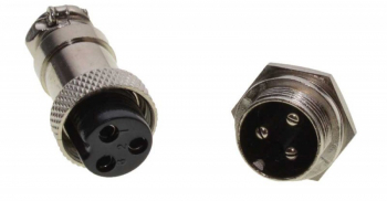 Conector tip aviator cu 3 pini mama-tata elSales ELS-CA3P metalic 