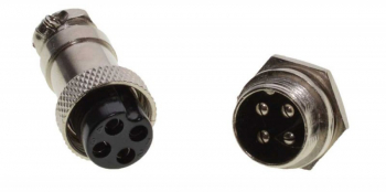 Conector tip aviator cu 4 pini mama-tata elSales ELS-CA4P metalic 