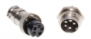 Conector tip aviator cu 5 pini mama-tata elSales ELS-CA5P metalic 