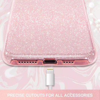 Husa Apple iPhone 12 Pro Max Sclipici Roz Silicon 