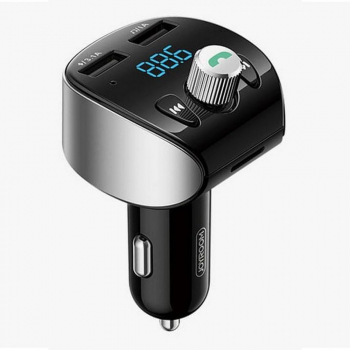 Incarcator Auto cu Modulator FM Bluetooth 5.0 2 x USB 18 W 3 A Quick Charge Slot MicroSD Design Modern Negru