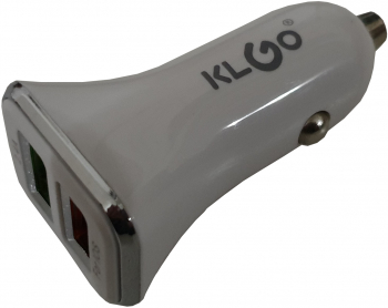 Incarcator auto pentru telefoane tablete si alte dispozitive KLGO 2 X USB 2.4 A Compatibil Android and iOS Alb 