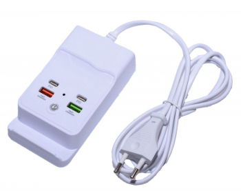 Incarcator rapid cu 2 porturi USB si 2 porturi USB-C Power Delivery elSales ELS-PD400 alb 