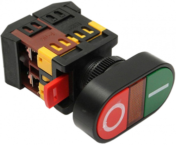 Intrerupator APBB 22 and 25N elSales ELS-APBB cu revenire led rosu/verde 
