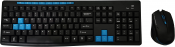 Kit tastatura + mouse fara fir elSales ELS-3800 112 taste negru 