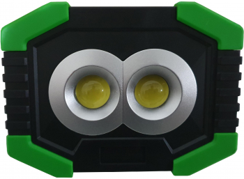 Lampa de lucru tip proiector LED 2 x COB + 1 SMD incarcare solara acumulator integrat verde elSales 