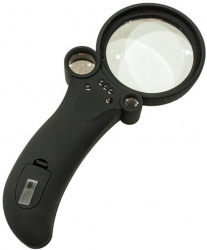 Lupa de mana cu LED elSales ELS-LML factor marire 2 5x 25x 55x negru 