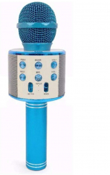 Microfon Karaoke Cu Bluetooth Si Boxa Incorporata Compatibil cu Orice Smartphone Acumulator Integrat Albastru 