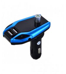 Modulator FM Bluetooth USB Card MicroSD Ecran LCD Incarcare Telefon Albastru