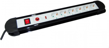 Prelungitor cu protectie la supratensiune elSales ELS-P6P3 6 prize lungime 3 metri 3500 W 250 V alb-negru 