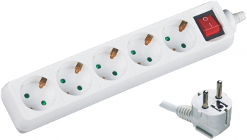 Prelungitor Premium Quality 5 Prize 5 Metri Protectie Copii Intrerupator Luminat Alb 