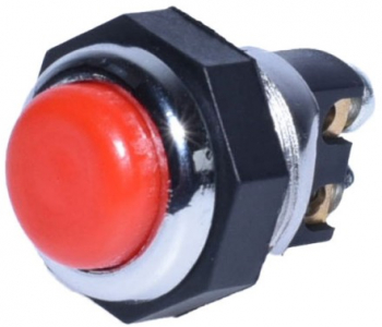 Push buton metalic de impuls elSales ELS-PBMI 12VDC / 250VAC rosu