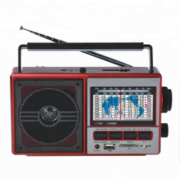 Radio portabil elSales ELS-901UR cu AM FM SW 1-9 player USB microSD rosu 