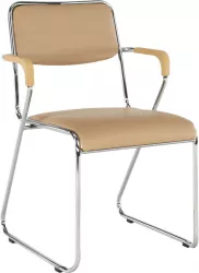 Scaun conferinta piele ecologica maro DERYA 