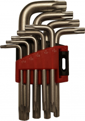 Set chei Imbus Torx 9 piese T-15-T55 Argintiu 