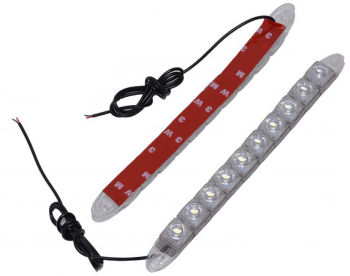Set doua benzi cu DRL cu 10 LED-uri COB elSales ELS-DRL10 pentru autoturisme motociclete camioane lumina alb rece 