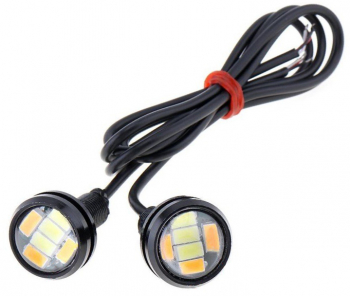 Set doua LED-uri Auto elSales ELS-LRAG diametru 23 mm alimentare 12 Volti putere 9 W alb+galben 