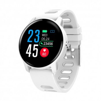 Smartwatch Techstar® S08 Alb Unisex Waterproof IP68 BT 4.0 Ecran 1.3 inch Conectare Android si iOS 