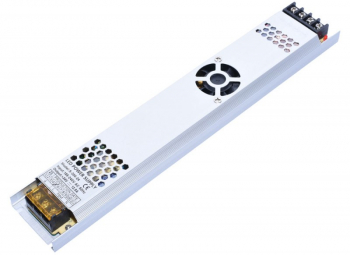 Sursa de alimentare metalica slim tensiune iesire 24 V 12.5 A 300 W elSales ELS-SRS2412 carcasa metalica argintiu 