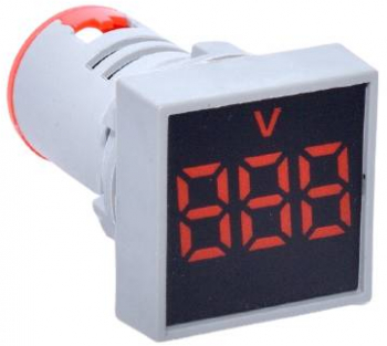 Voltmetru Patrat de Panou elSales ELS-22VMS/R Diametru 22 mm Temperatura de mediu -10C + 50C Iluminare LED Design Compact Rosu 
