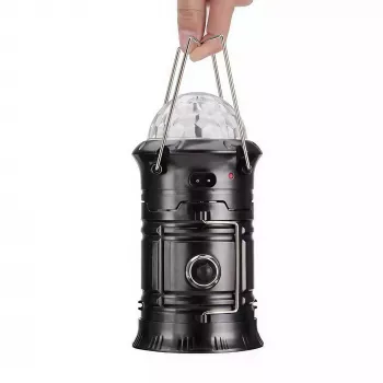 Lanterna pliabila de camping Magic cool cu lampa disc si USB Flippy Lanterna Felinar 6 LED + 1 W + 3C culori Negru