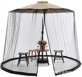 Plasa anti-tantari si insecte Flippy pentru umbrela de soare inaltime 2.4 m diametru 3.8 metri circumferinta negru 