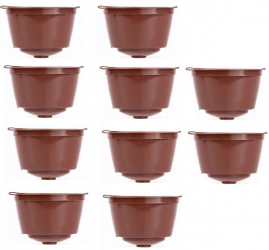 Set 10 capsule reutilizabile Dolce Gusto Plastic/Silicon 52 x 35 mm Maro 
