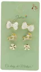 Set 3 Perechi Cercei Fundita Unicorn Floare 