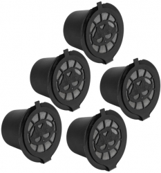 Set 5x Capsule Cafea Reincarcabile Compatibile Nespresso OEM negru 