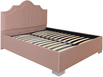 Pat dublu tapitat Colorado cu picioare 160/200 cm culoare cappuccino cu somiera metalica fixa 