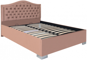 Pat dublu tapitat model Arizona cu picioare 180/200 cm culoare cappuccino cu somiera metalica fixa 