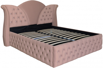 Pat dublu tapitat model Florida Deluxe 180/200 cm culoare cappuccino cu somiera metalica rabatabila si spatiu de depozitare